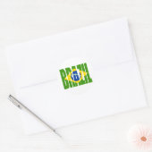 BRAZILIAANSE Vlag Ronde Sticker (Envelop)