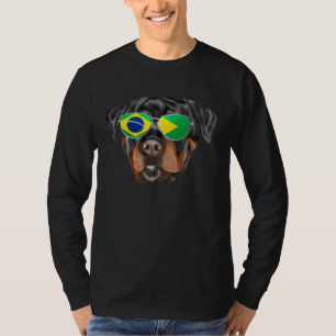 Braziliaanse Vlag Rottweiler Hond Brazilië Zak T-shirt