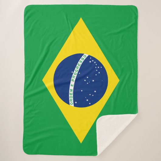 Braziliaanse vlag Sherpa Blanket Sherpa Deken (Voorkant)