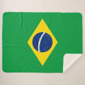 Braziliaanse vlag sherpa deken (Voorkant (horizontaal))