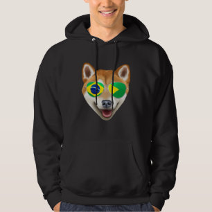 Braziliaanse Vlag Shiba Inu Hond Brazilië Zak Hoodie