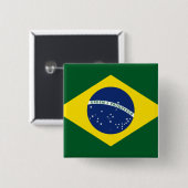 Braziliaanse vlag vierkante button 5,1 cm (Voorkant /achterkant)