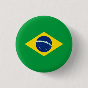 Braziliaanse vlag, vlag van Brazilië Ronde Button 3,2 Cm