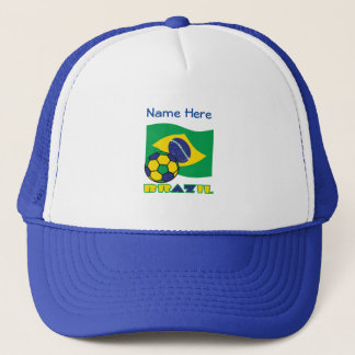 Braziliaanse Vlag Voetbal Blauw Personalisatie Trucker Pet