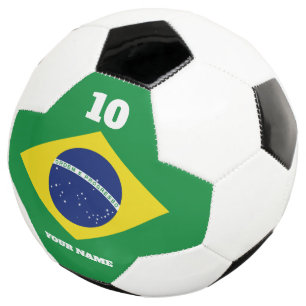 Braziliaanse vlag voetbal met aangepaste sportnaam