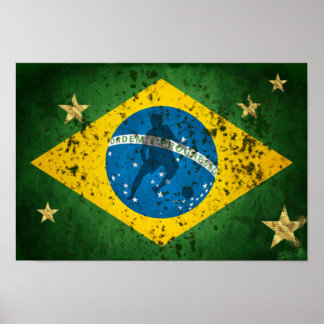 Braziliaanse vlag voor voetbalsport in Brazilië Poster