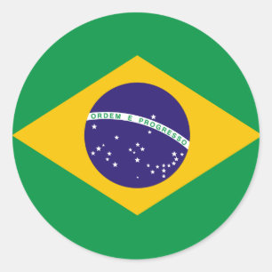 Braziliaanse vlaggen ronde sticker