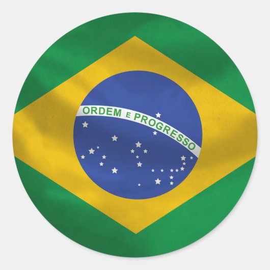 Braziliaanse vlaggen ronde sticker (Voorkant)