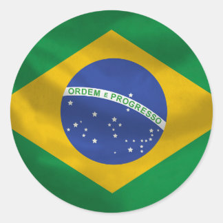 Braziliaanse vlaggen ronde sticker