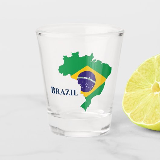 Braziliaanse vlaggenkaart shot glas (Voorkant)