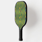 Braziliaanse vlaggenkleuren, kool en kleurrijk pickleball paddle (Links)