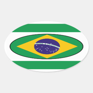 Braziliaanse vlagovale ticker ovale sticker