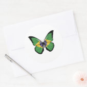 Braziliaanse vlindervlag ronde sticker (Envelop)