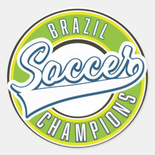 Braziliaanse Voetbal Kampioenen Ronde Sticker