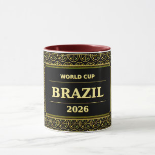 Braziliaanse Voetbalfan 2026 Zwart Goud Luxe Mok