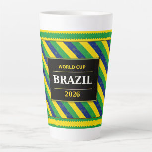 Braziliaanse Voetbalfan Vlag Kleuren Streep Patroo Latte Mok