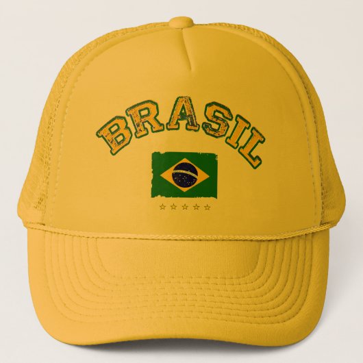 Braziliaanse voetbalstijl trucker pet (Voorkant)