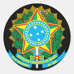 Braziliaanse Wapensticker Ronde Sticker