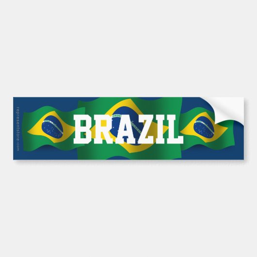Braziliaanse Waving Flag Bumpersticker (Voorkant)