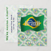 Braziliaanse Waving Flag Kaart (Voorkant / Achterkant)