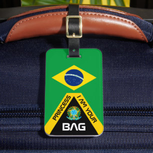 Brazilian Flag, tas labels, Brazilië / Gepersonali Bagagelabel