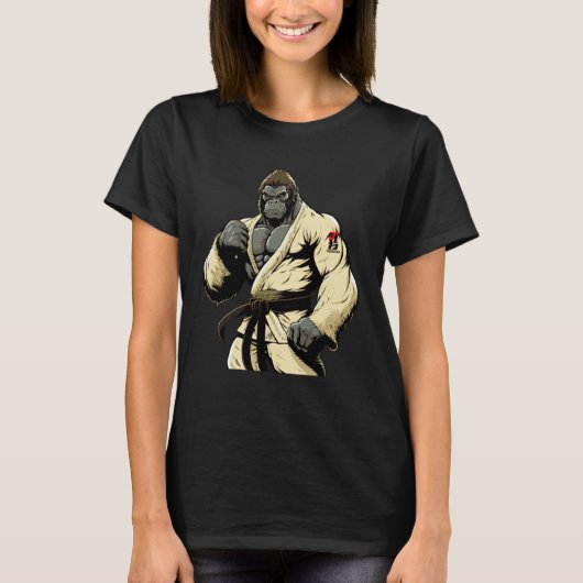 Brazilian Jiu Jitsu and Grappling Gorilla T-shirt (Voorkant)