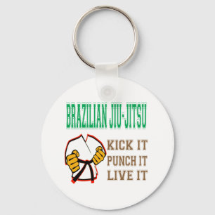 Brazilian Jiu-Jitsu Kick it, Punch it, Live it Sleutelhanger