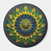 Brazilian Leaf Mandala - Refrigerator Magnet (Devant)