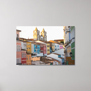 Brazilië, Bahia, Salvador, De Oudste Stad Canvas Afdruk