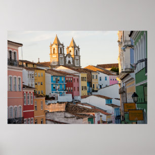 Brazilië, Bahia, Salvador, de oudste stad Poster