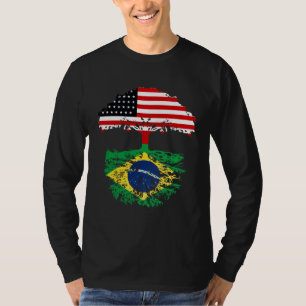 Brazilië Brasil Roots Amerikaans Gekweekt Voor Man T-shirt