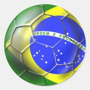 Brazilië Brasil Samba football Braziliaanse vlag b Ronde Sticker
