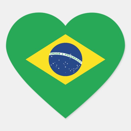Brazilië/Braziliaanse hartvlag Hart Sticker (Voorkant)