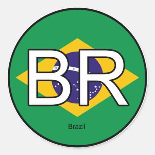 Brazilië Brazilië Brazilië Brasil Euro Sticker (Voorkant)