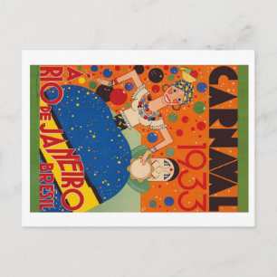 Brazilië Carnival 1933 wereldreisposter Briefkaart