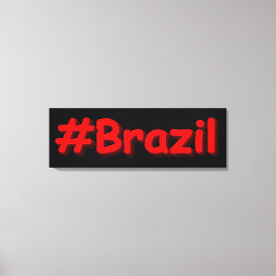 "#Brazilië" Cute Design. Bestel nu Canvas Afdruk