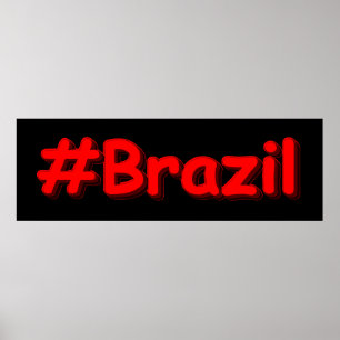 "#Brazilië" Cute Design. Bestel nu Poster