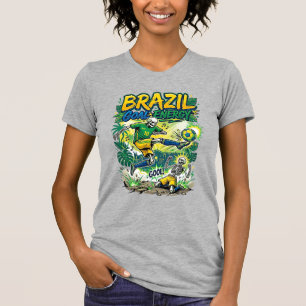 Brazilië Doel Energie Skelet Aanvaller Naties Crea T-shirt