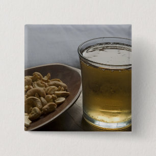 Brazilië. Een glas verfrissende Guarana-energie Vierkante Button 5,1 Cm