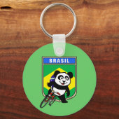 Brazilië Fietsen Panda Sleutelhanger (Voorkant)