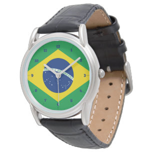 BRAZILIË FLAG GOLD GREEN WATCH HORLOGE