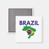 BRAZILIE FLAG MAGNEET (Voorkant / Achterkant)