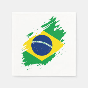 Brazilië Gescheurde Vlag Nationale Trots Sport Servet