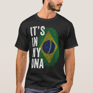 Brazilië Het is in mijn DNA Braziliaanse vingerafd T-shirt
