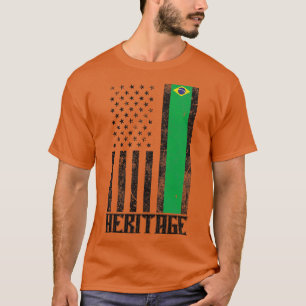 Brazilië Hispanic Heritage noodlijdende vlag T-shirt
