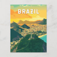 Brazilië Illustratie Reizen Art Vintage