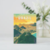 Brazilië Illustratie Reizen Art Vintage Briefkaart (Staand voorkant)