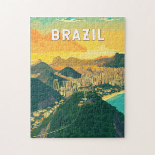 Brazilië Illustratie Reizen Art Vintage Legpuzzel