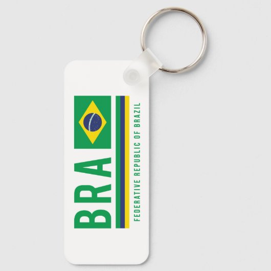 Brazilië ISO-code-Alpha 3-ontwerp Sleutelhanger (Achterkant)