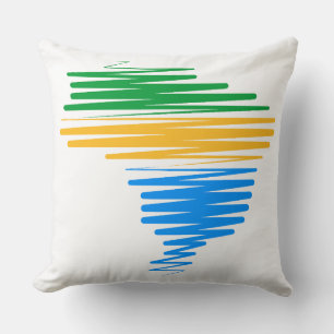 Brazilië kaart grens met Braziliaanse vlag kleuren Kussen
